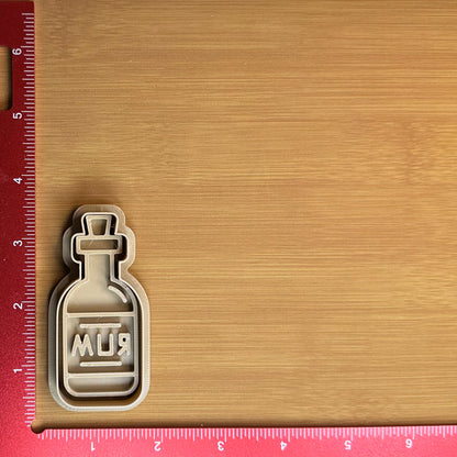 Rum Bottle - Custom 3D Printed Cookie Cutter + Stamp Combo