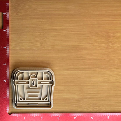 Treasure Chest - Custom 3D Printed Cookie Cutter + Stamp Combo