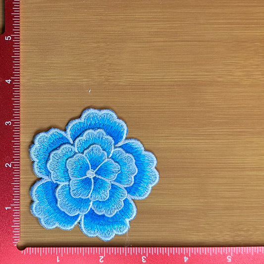 Layered Flower - Light Blue - Embroidered Patch