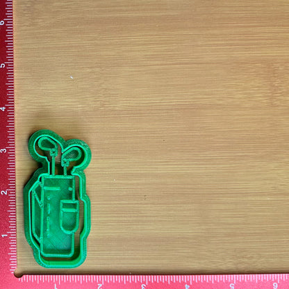 Golf Bag with Clubs - Custom 3D Printed Cookie Cutter + Stamp Combo