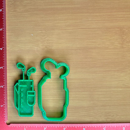 Golf Bag with Clubs - Custom 3D Printed Cookie Cutter + Stamp Combo