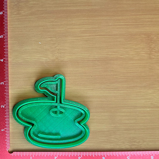 Golf Hole with Flag - Custom 3D Printed Cookie Cutter + Stamp Combo