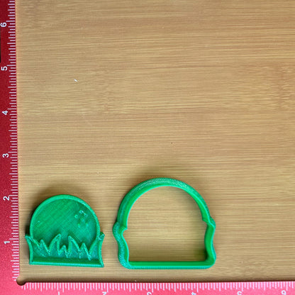 Lost Ball, Golf Ball in Grass - Custom 3D Printed Cookie Cutter + Stamp Combo