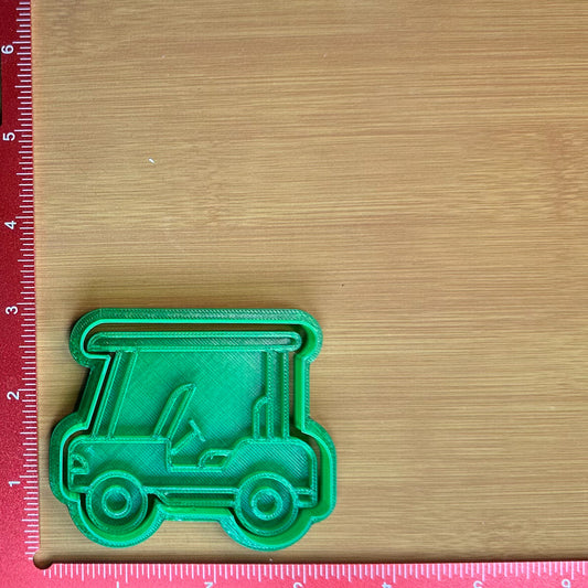 Golf Cart- Custom 3D Printed Cookie Cutter + Stamp Combo
