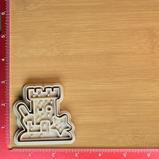Sandcastle - Custom 3D Printed Cookie Cutter + Stamp Combo