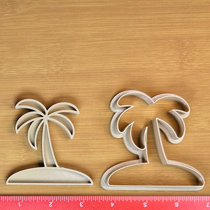 Palm Tree - Custom 3D Printed Cookie Cutter + Stamp Combo