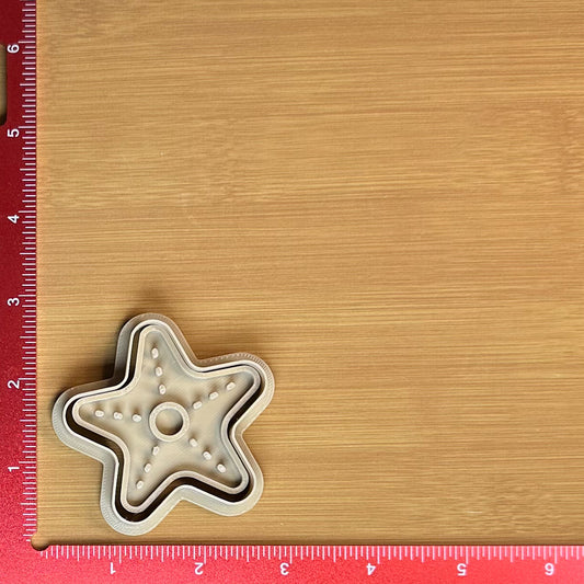 Starfish - Custom 3D Printed Cookie Cutter + Stamp Combo