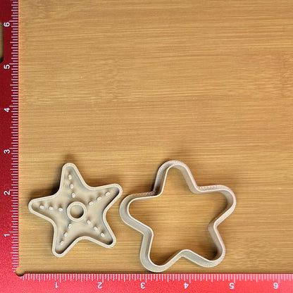 Starfish - Custom 3D Printed Cookie Cutter + Stamp Combo