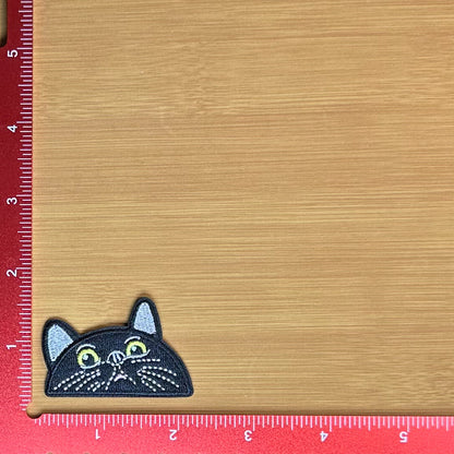 Black Cat Head - Embroidered Patch