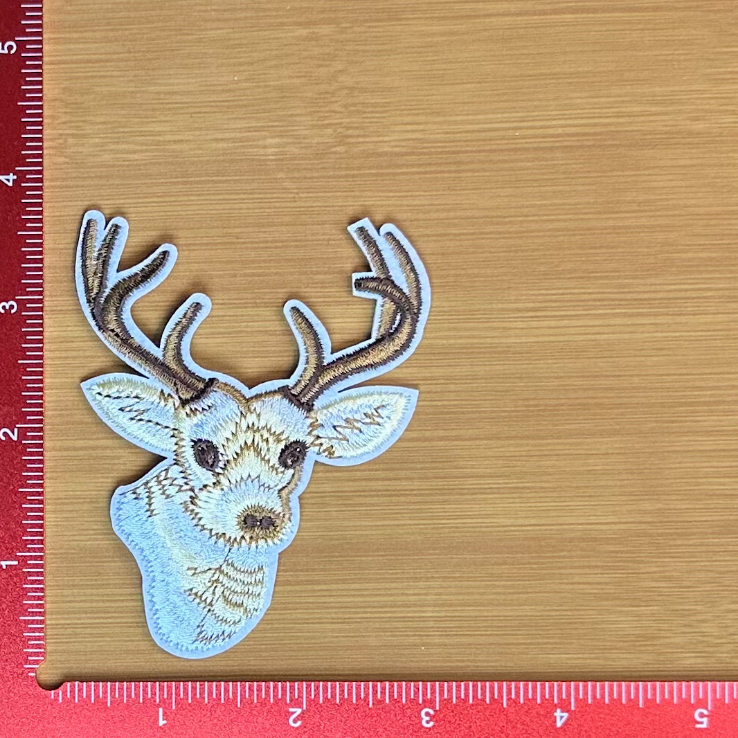 Pale Tan Deer Head - Embroidered Patch