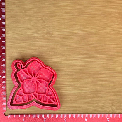 Hibiscus - Custom 3D Printed Cookie Cutter + Stamp Combo