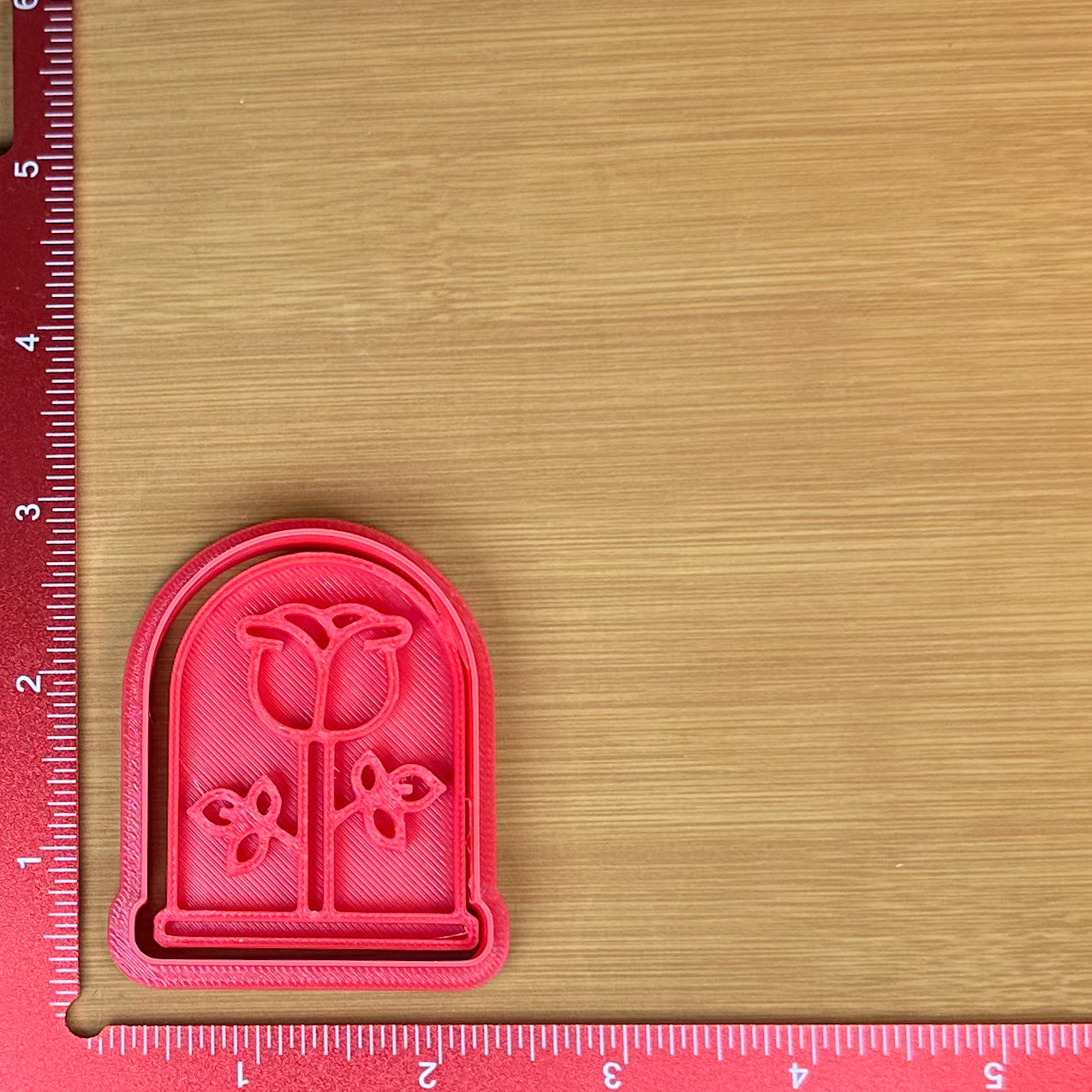 Rose in Cloche - Custom 3D Printed Cookie Cutter + Stamp Combo