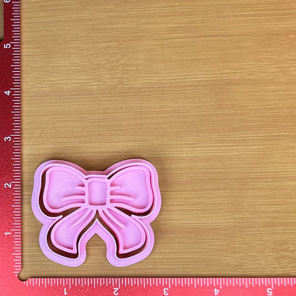 Bow - Custom 3D Printed Cookie Cutter + Stamp Combo