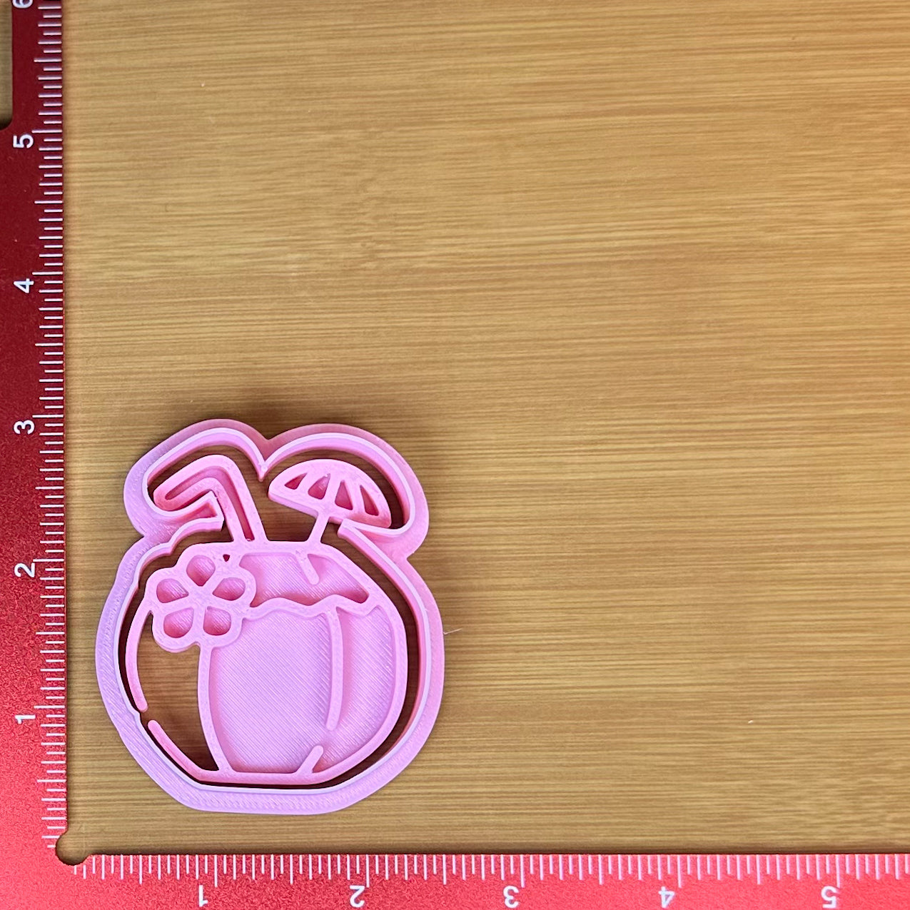 Coconut Cocktail - Custom 3D Printed Cookie Cutter + Stamp Combo