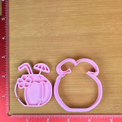 Coconut Cocktail - Custom 3D Printed Cookie Cutter + Stamp Combo