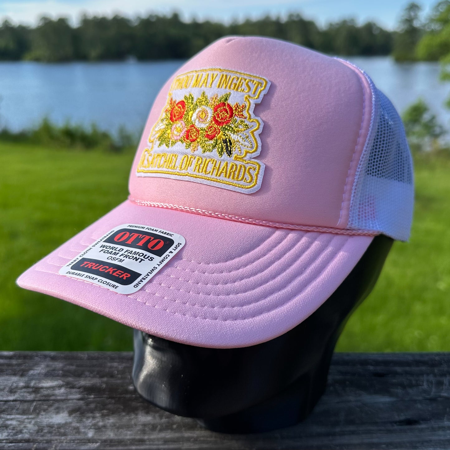 Satchel of Richards | Pink & White Otto Foam Front Rope Trucker Hat