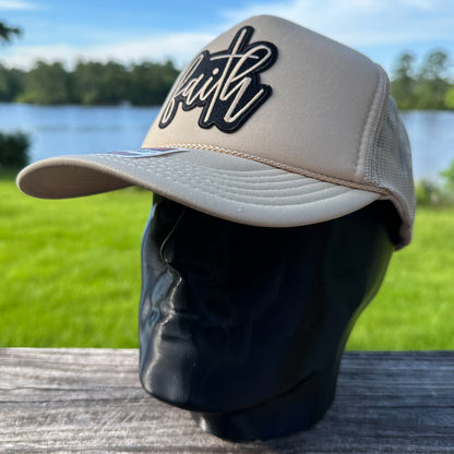 Faith | Beige Otto Foam Front Rope Trucker Hat