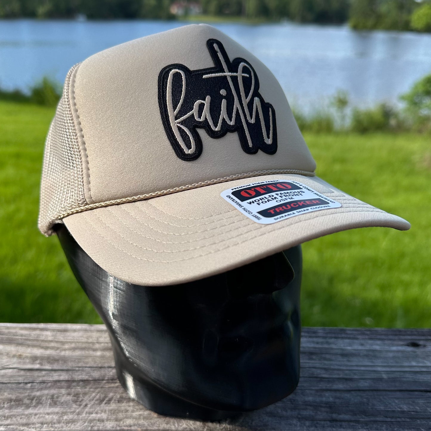Faith | Beige Otto Foam Front Rope Trucker Hat