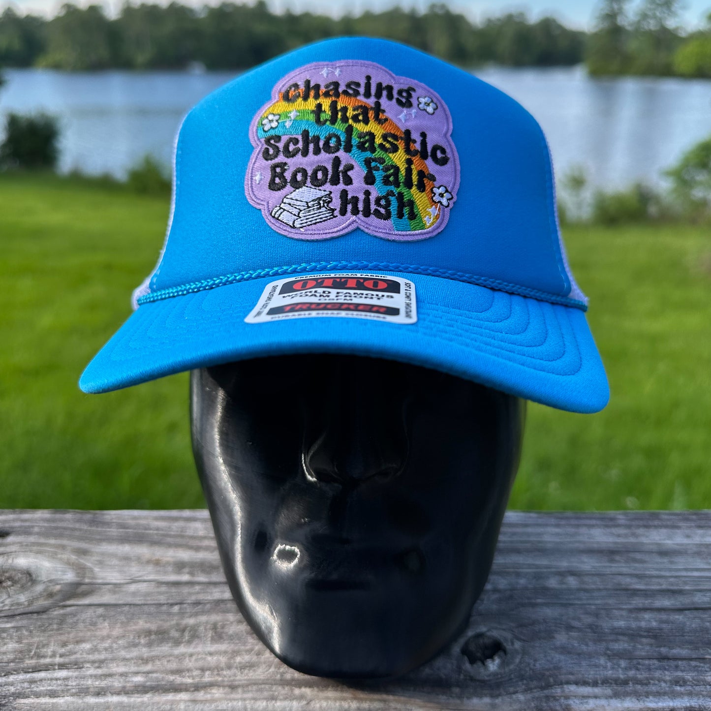Book Fair High | Blue & White Otto Foam Front Rope Trucker Hat