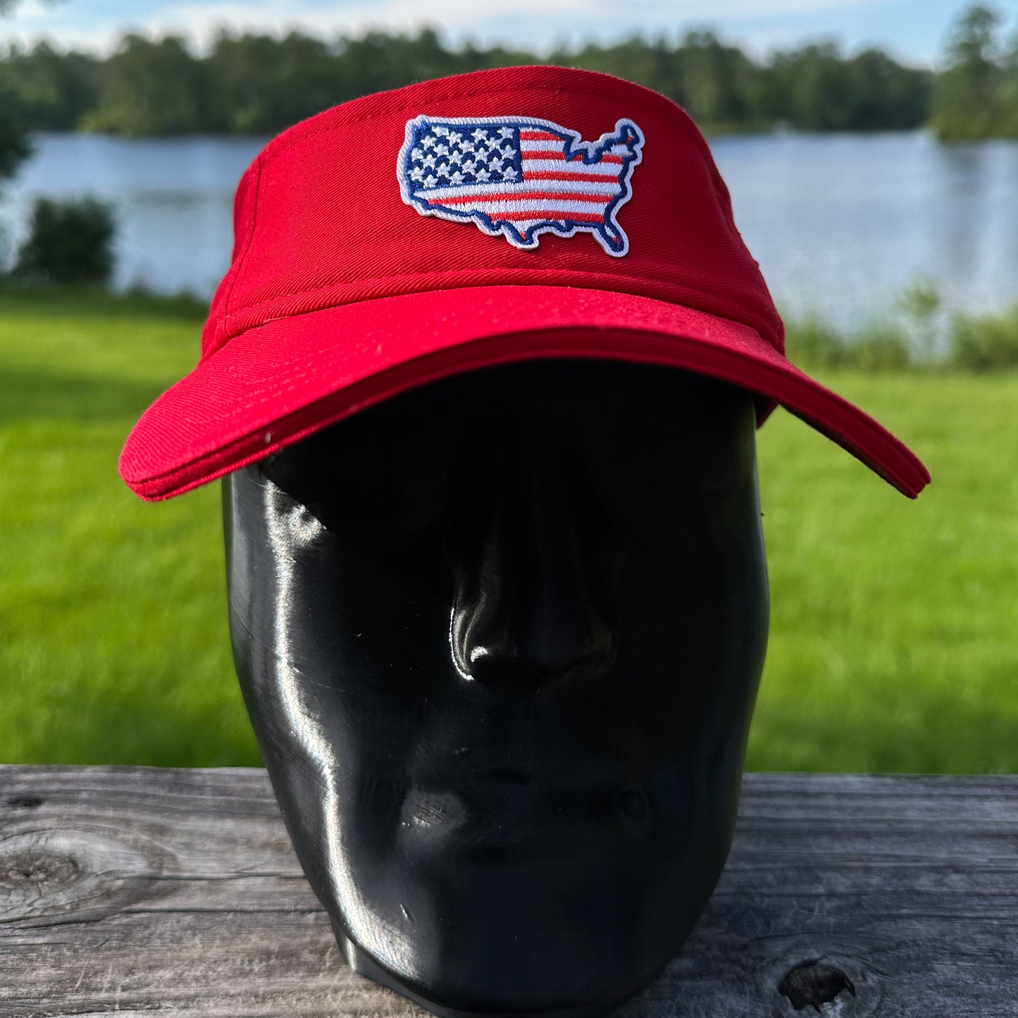USA Outline | Red Sportsman Visor