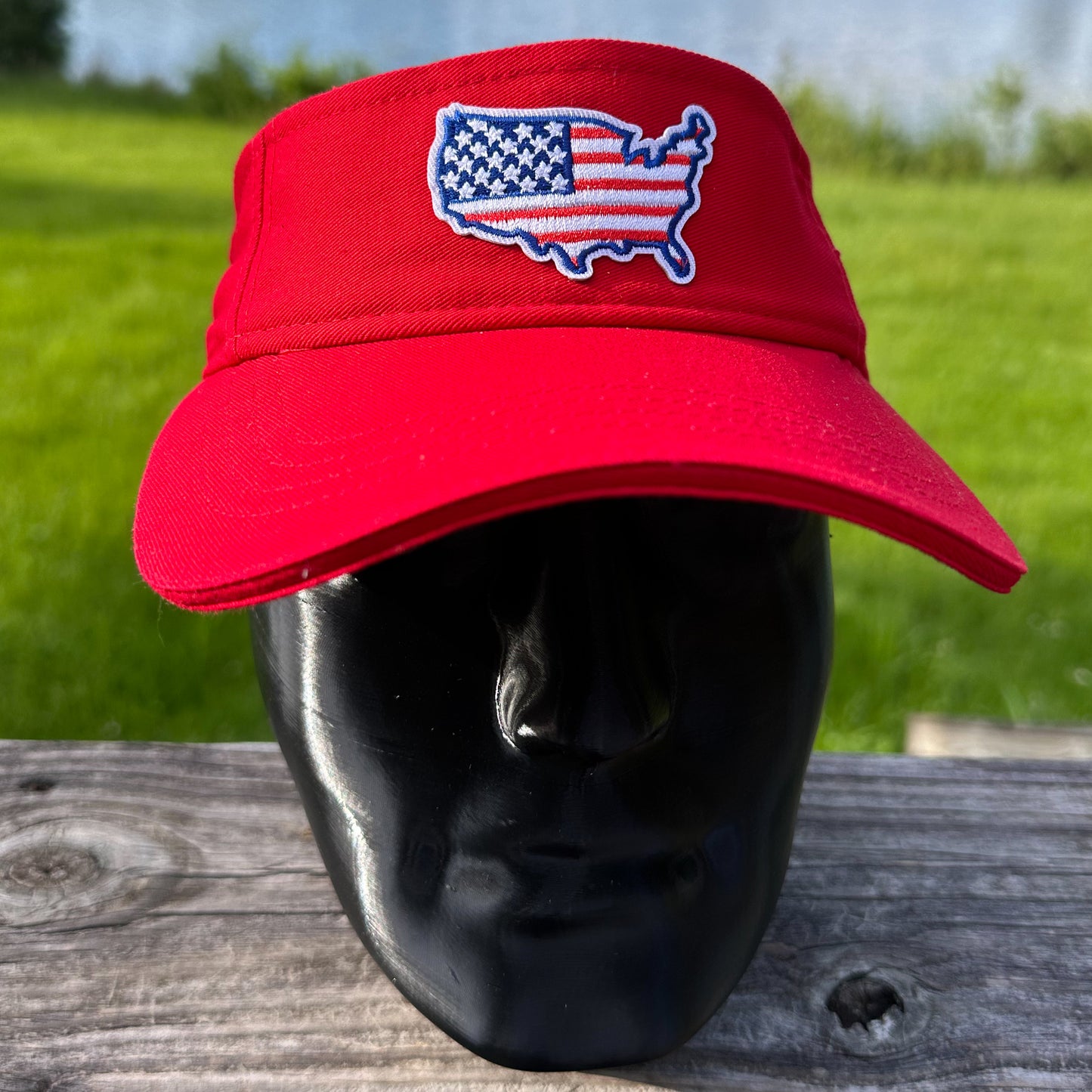 USA Outline | Red Sportsman Visor
