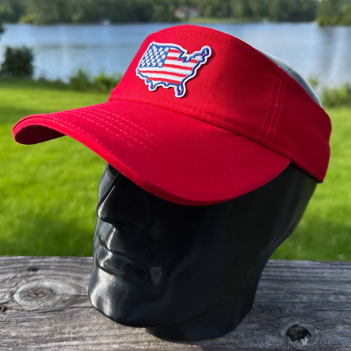 USA Outline | Red Sportsman Visor
