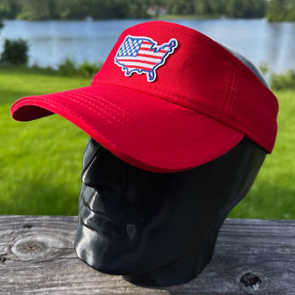 USA Outline | Red Sportsman Visor