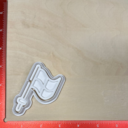 Checkered Referee Flag - Custom 3D Printed Cookie Cutter + Stamp Combo