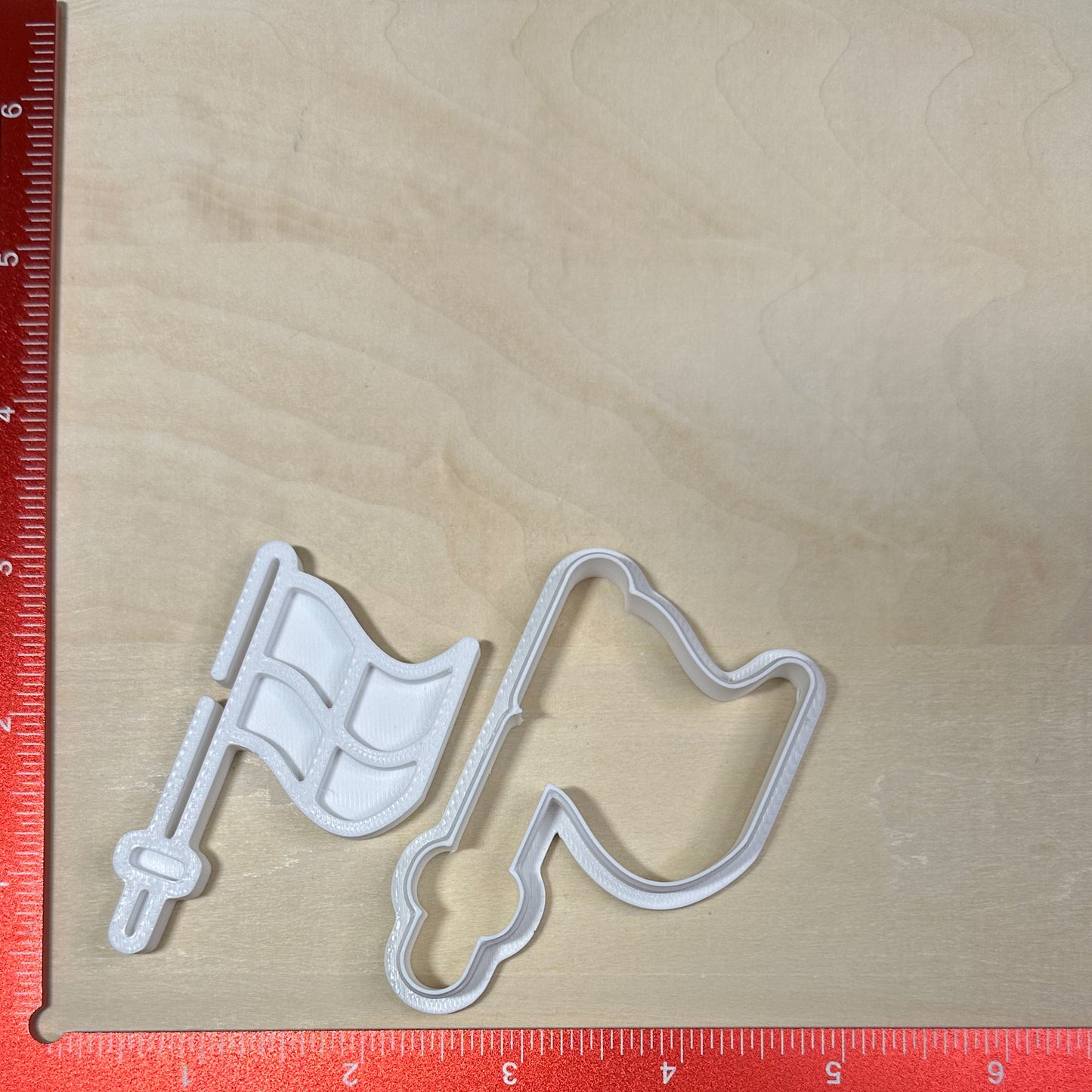 Checkered Referee Flag - Custom 3D Printed Cookie Cutter + Stamp Combo