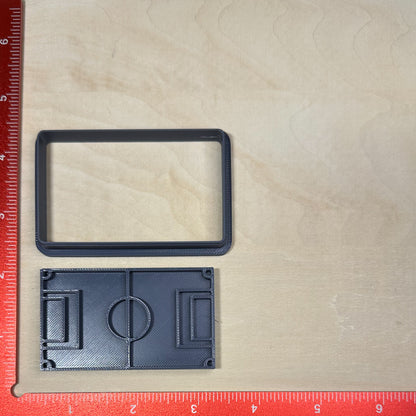 Soccer Pitch - Custom 3D Printed Cookie Cutter + Stamp Combo