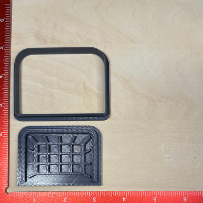 Soccer Goal - Custom 3D Printed Cookie Cutter + Stamp Combo