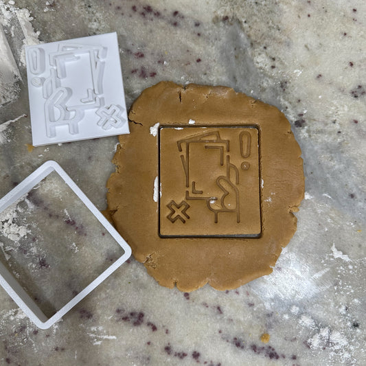 Yellow Card - Custom 3D Printed Cookie Cutter + Stamp Combo