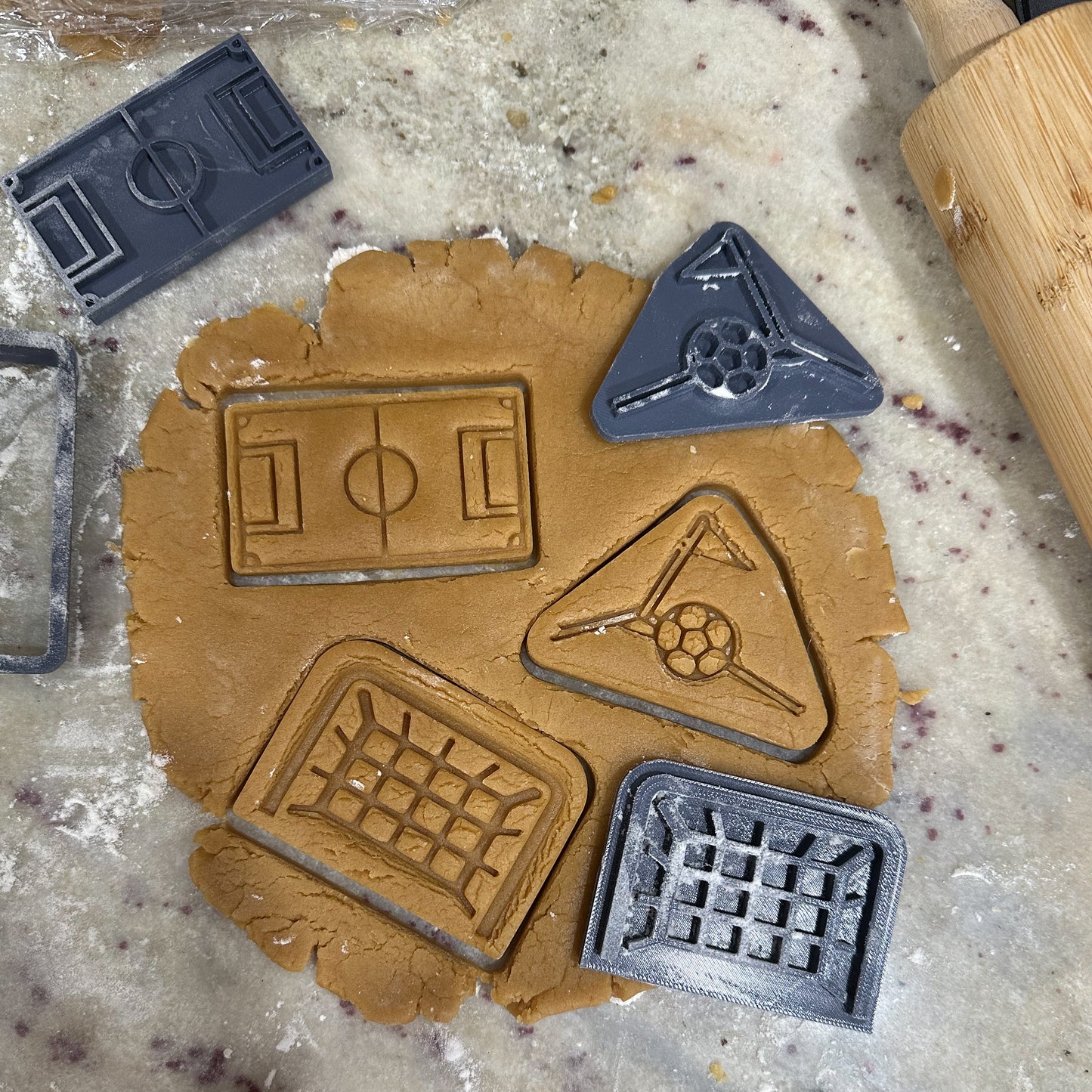 Soccer Goal - Custom 3D Printed Cookie Cutter + Stamp Combo