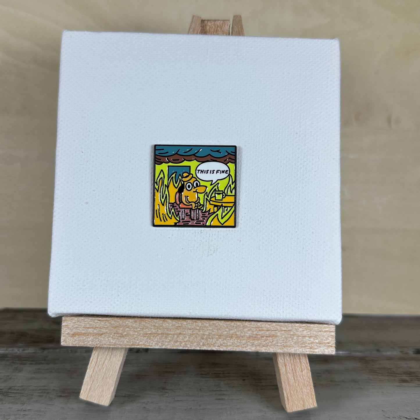 This is Fine, Square Scene - Enamel Pin