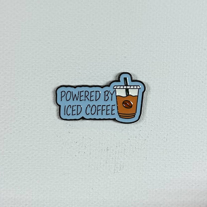 Powered by Iced Coffee - Enamel Pin