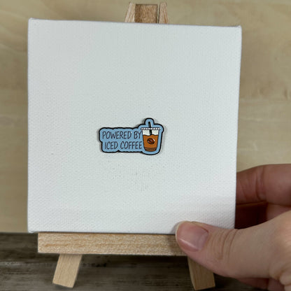 Powered by Iced Coffee - Enamel Pin