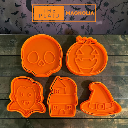 Halloween Set - Custom 3D Printed Cookie Cutter + Stamp Combo