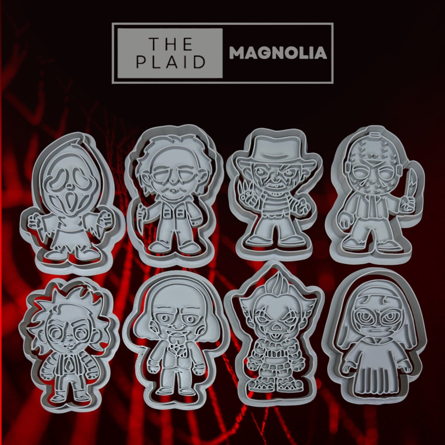 Horror Villains - Custom 3D Printed Cookie Cutter + Stamp Combo