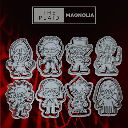 Horror Villains - Custom 3D Printed Cookie Cutter + Stamp Combo
