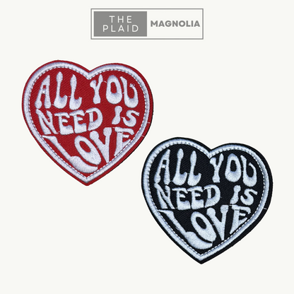 All You Need is Love - Embroidered Patch with Hook & Loop Backing
