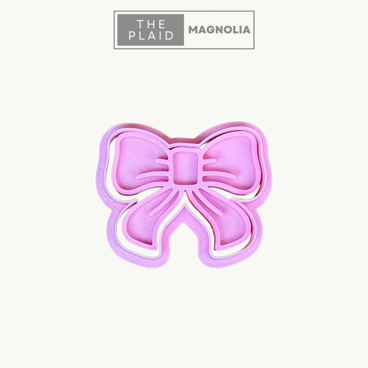 Bow - Custom 3D Printed Cookie Cutter + Stamp Combo