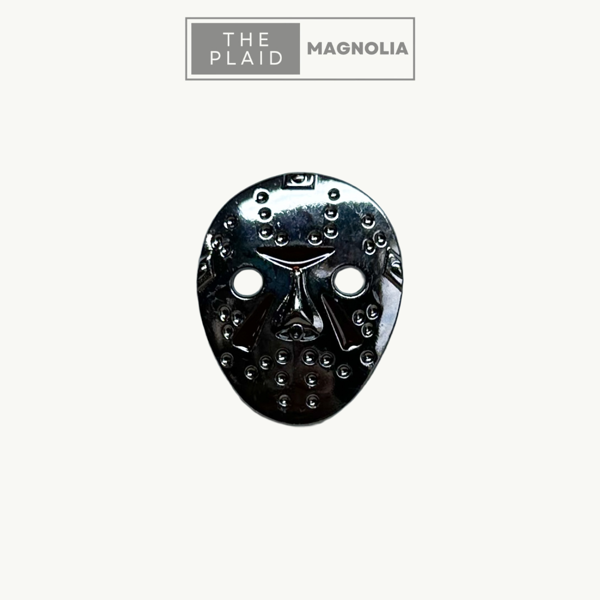 Silver Jason Mask Enamel Pin