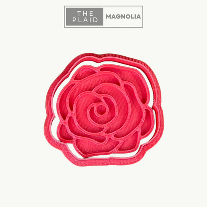 Rose Bloom - Custom 3D Printed Cookie Cutter + Stamp Combo