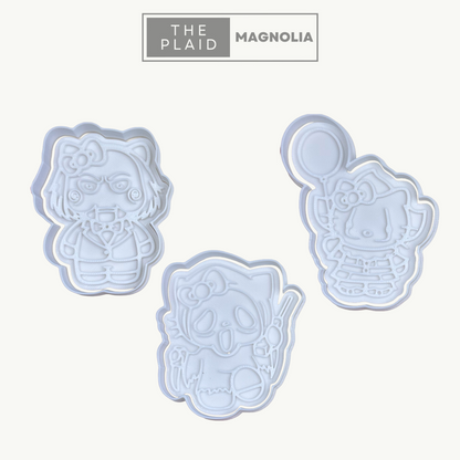 Hello Kitty Horror - Custom 3D Printed Cookie Cutter + Stamp Combo