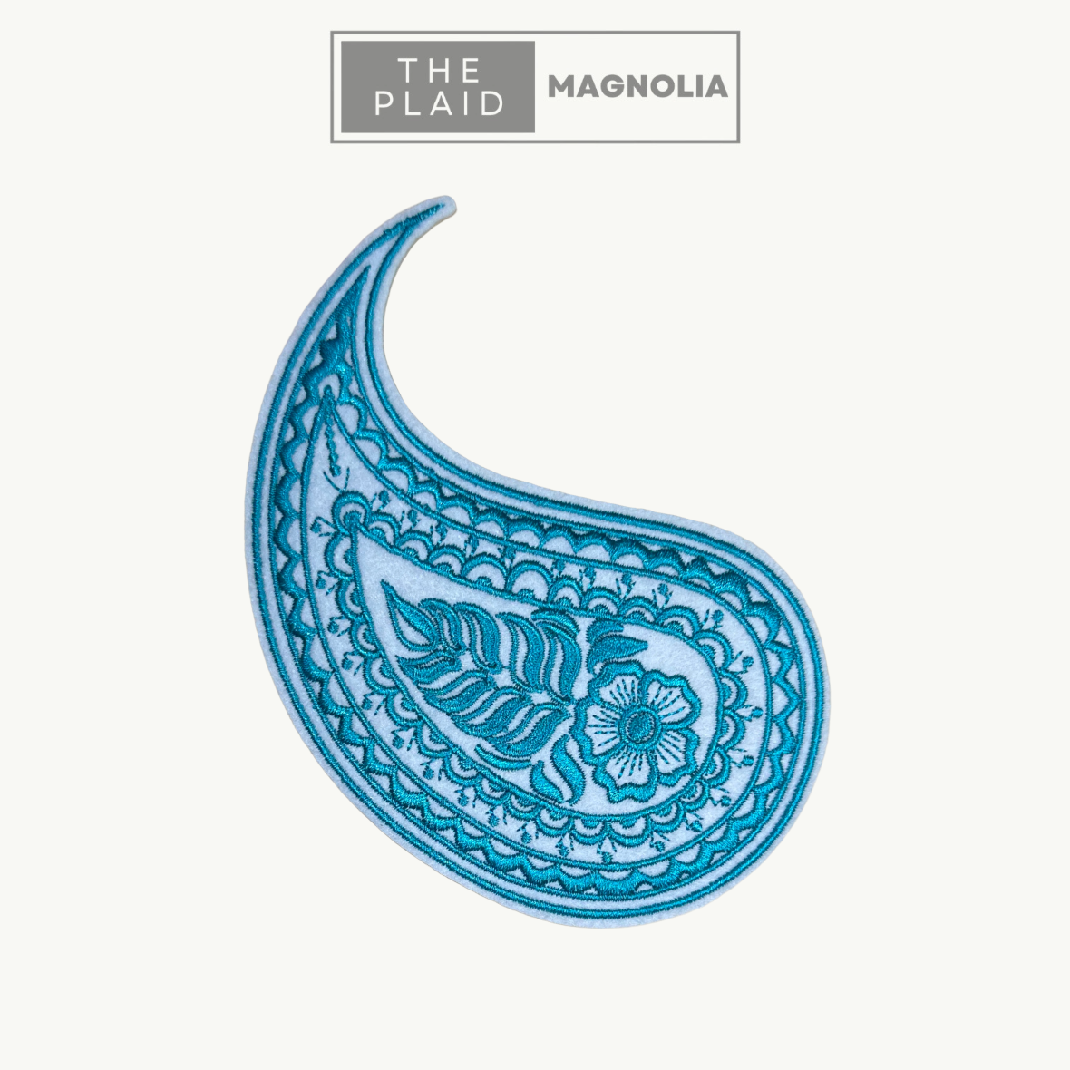 Paisley, Blue and White - Embroidered Patch