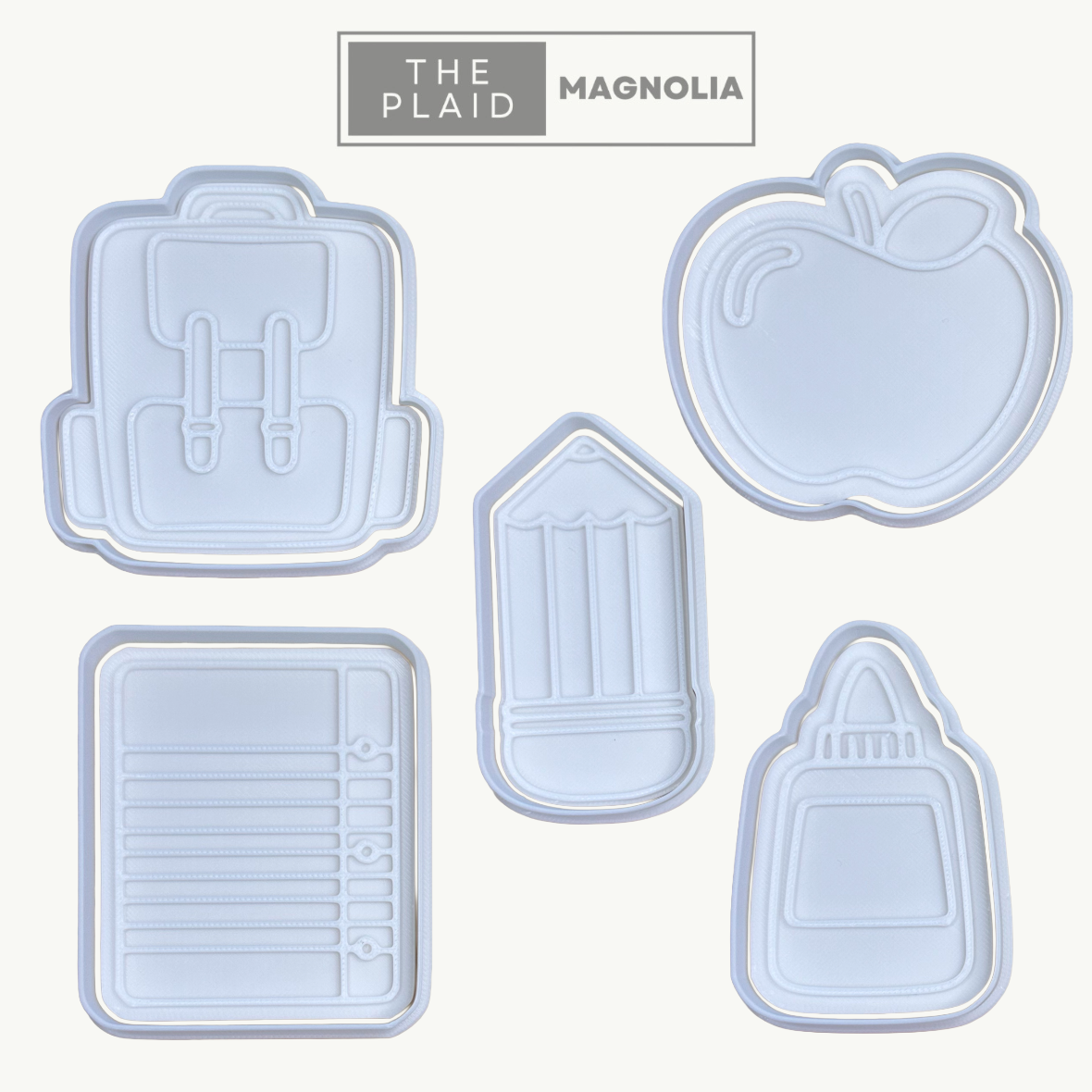 Back to School - Custom 3D Printed Cookie Cutter + Stamp Combo