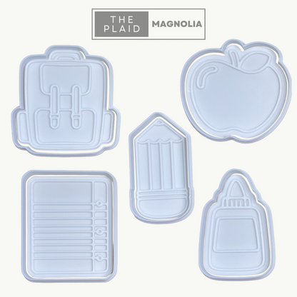 Back to School - Custom 3D Printed Cookie Cutter + Stamp Combo