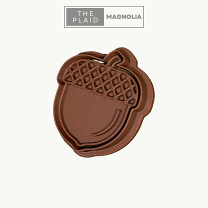 Acorn - Custom 3D Printed Cookie Cutter + Stamp Combo