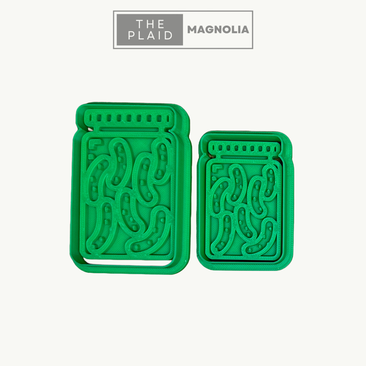 Pickle Jar - Custom 3D Printed Cookie Cutter + Stamp Combo