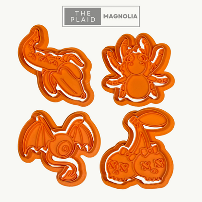 Spooky Halloween Set - Custom 3D Printed Cookie Cutter + Stamp Combo